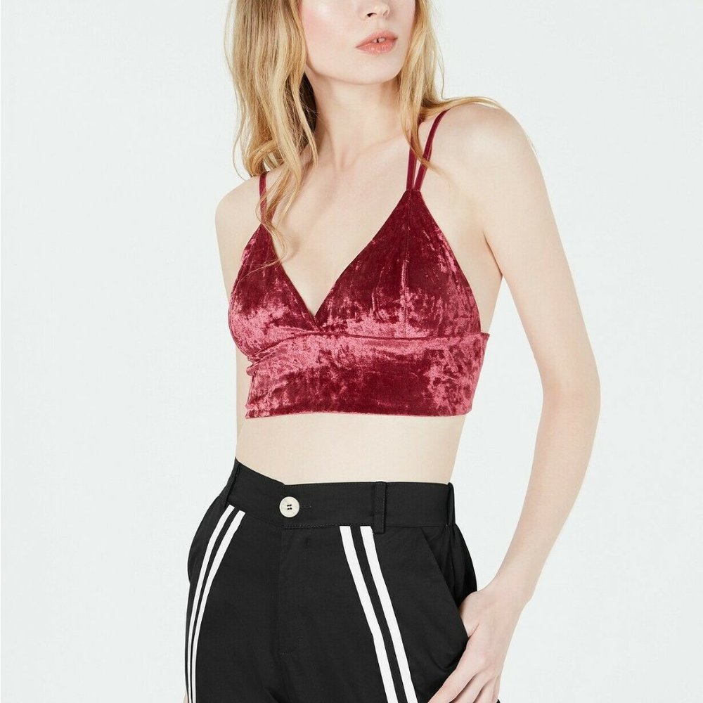 Project 28 Nyc Strappy Crushed-Velvet Bralette